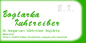 boglarka kuhtreiber business card